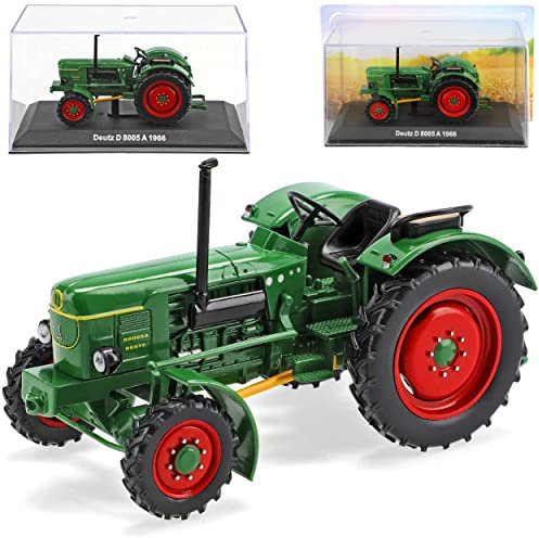IXO Defekte Vitrine Deutz D 8005 A Grün Traktor 1966 1/43 Hachette Modell Auto