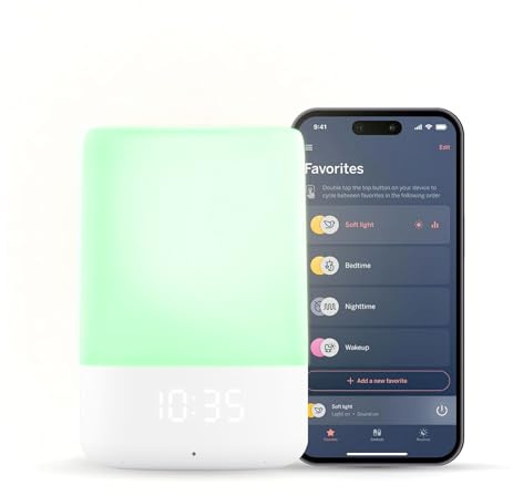 Nanit Sound and Light Smart Baby Night Light and Sound Machine | Audio Monitor | Cry Detection Alert Feature | OK to Wake Alarm Clock for Kids | Temp & Humidity Tracking | Rechargeable Battery | WiFi