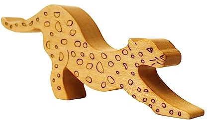 Serli - Leopard Holzspielzeug für Kleinkinder in Handarbeit gefertigt, FSC-zertifizierte Materialien, Spielzeug mit Tieren, Holztiere