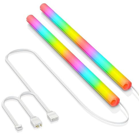 VBESTLIFE Wasserkühlungsrohrschlauch, DIY 5V 3Pin Weiches Silikon ARGB Aura Sync Tube Sleeve mit 35 ARGB-Lichtperlen für PC