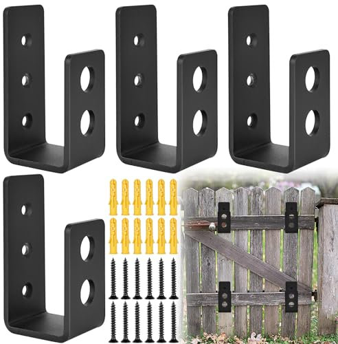 Molbory Lot de 4 supports d'angle en U en acier inoxydable - Pinces de porte en acier inoxydable - Serrure de porte de sécurité en U - Profil en U - Pour serrures de porte renforcées - Supports avec
