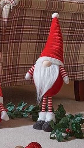 Marco Paul 53cm Red Standing Christmas Gonk – Super Soft Nordic Plush Santa Gnome Ornament - Furry Festive Indoor Decoration for Table, Fireplace, Windowsill & Xmas Home Décor