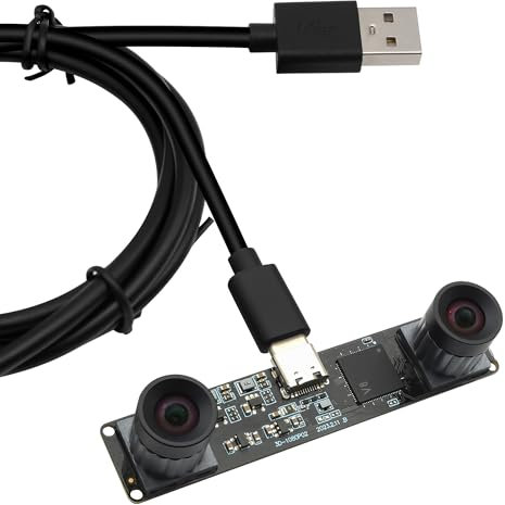 Svpro Telecamera USB con due obiettivi, 1080P, 60 fps, telecamera industriale UVC, ad alta velocità, sincronizzazione PC, fotocamera Lightburn, binocolo con incisione laser, per biometria 3D VR