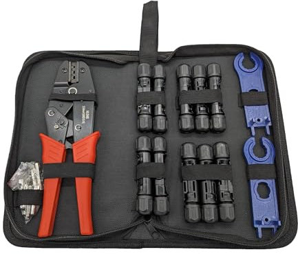 Solar Crimpzange Set für 2,5/4/6mm² Solarpanel Buchse Kupplung Verbinder Photovoltaik Kabel Crimpwerkzeug
