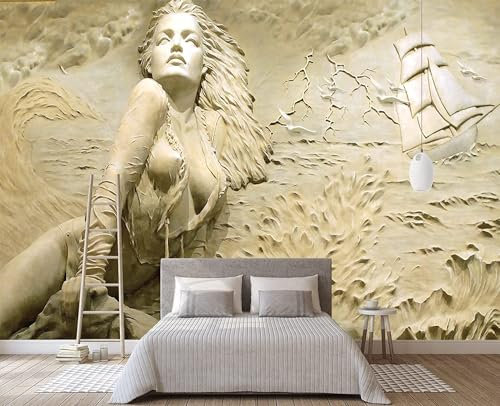 Naturempress Papier Peint Panoramique Beauté Cubique En Relief Papier Peint Intissé Tapisserie Poster Mural pour Salon Chambre Décoration Murale