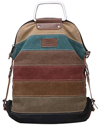 Aigner Taschen Damen Groß Frauen Tote Handtasche Schulter Mehrfarbige Mädchen Frauen retro Rucksack Segeltuchbeutel Bauchtasche Damen Stylisch Mit 2 Taschen (Wine, One Size)