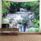 KnSam Wandbehang, Baum Fluss 150x130cm Wandtuch Grün Weiß in Polyester, Landschaft Natur Wandteppich Wand Deokration für Wohnzimmer Schlafzimmer Wohnheim Wanddeko