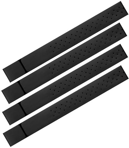 Oudain 4 Pcs Replacement Heart Rate Monitor Band, Soft Heart Rate Strap Armband Strap, Theory Fitness Adjustable Strap(Black,0.8 x 14.2 Inch)