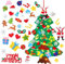 Albero di Natale in Feltro per Bambini, 44inch Albero Natale Feltro con 34 Ornamenti e 5m Stringa Luci, DIY Albero Natale Feltro per Bambini Regali di Natale Party Decorazioni (XM02)