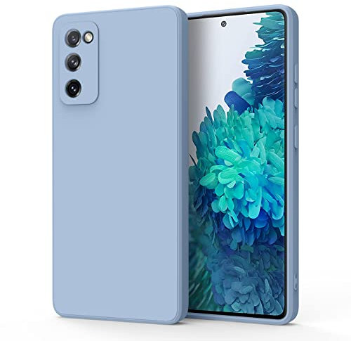 Wanme Hülle für Samsung Galaxy S20 FE Handyhülle, Hochwertige Silikon Schutzhülle, Kratzfest Stoßfest Fallschutz, Passgenau Dünn Matt Case für Samsung Galaxy S20 FE 5G/4G 6,5, Blau Grau