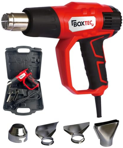 BOXTEC Heat Gun DIGITAL Heißluftpistole HL 2020 Temperaturregelung stufenlos 50°C- 600°C, Kategorie:2000 W/Digitaldisplay/SET mit Koffer