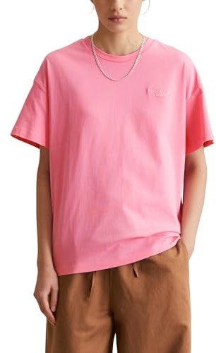 Marc O'Polo Denim Damen T-Shirt aus Bio-Baumwolle mit Rundhalsausschnitt, Rosa (Soft Pink), XS