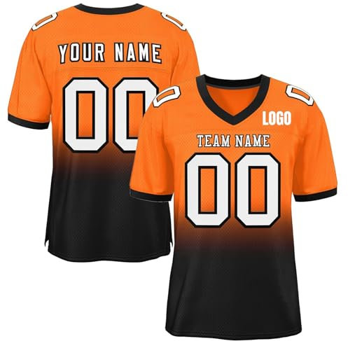Generisch Personalisiert Herren Sporthemden Rugby Trikot Schnelltrocknend American Football Trikot Atmungsaktiv T-Shirt Individuelles Fußball Trikot Kurzarm Trikot Männer Damen Black Friday Angebote