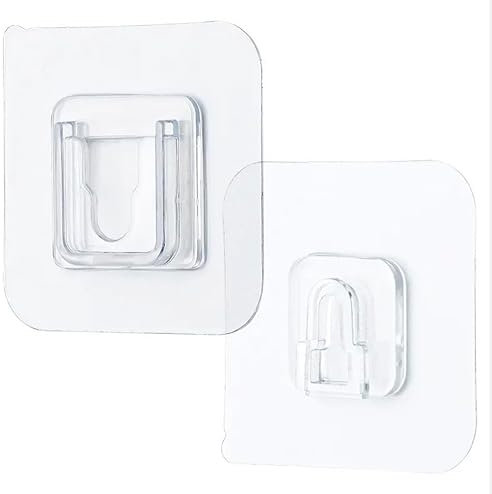 Daal® 20 Sätze Selbstklebende Haken Doppelseitige Klebeschrauben Decke Transparente Glas Klebe Bilder Wasserdicht Küche Bad Wand Original Aquarium Duschregal Abnehmbar Extra Stark Max.10 kg