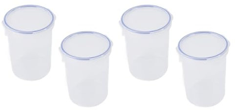 Paint Container, 1000ml Airtight Transparent Paint Storage Cup with Mixing Ball, 4 Containers, 4 Brushes, Transparent Touch Up Cups Paint Can for Repainting, Large Opening