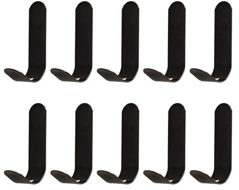 Qaixwuyi 10 Pezzi Gancio Nero Asciugamani Gancio Metallo Autoadesivo Ganci Parete Adesivi Gancio Asciugamani Forma J Adatto per Guardaroba Bagno e Cucina Colore Nero