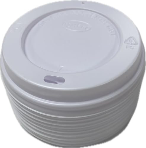 Signature Packaging - Ripple Coffee Cup Lids 100 Pack - 12oz, 16oz (345ml, 473ml) - White