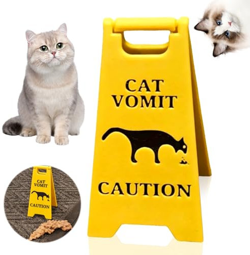 Katzen Kotz Schild, Cat Vomit Sign, Dog Vomit Sign, Warnschild für Erbrochenes Haustieren, 3D-gedruckte Haustier Erbrochenes Schild, Prank Geschenk für Katzen Hundeliebhaber