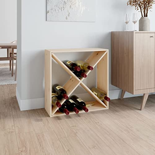 Tidyard Armoire à vin 62x25x62 cm Bois de pin Massif, Casier à Vin Range Bouteilles, Porte Étagère à Bouteille pour Cuisine, Bar, Salon, Bistro, Cave à Vin