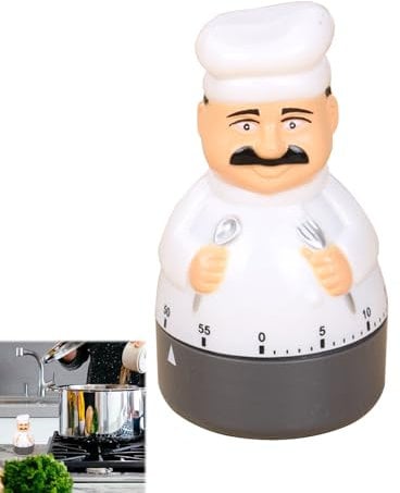 DONOONIS Timer, Küchenwecker Mechanisch, Eieruhr, Kurzzeitwecker, Weiß