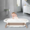 Bañera plegable para bebé con cojín antideslizante, diseño portátil para el hogar y los viajes – Bañera plegable BB fácil de limpiar – 43 x 71 x 18,5 cm (caqui)