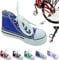 Personalisierte Motorrad-Fußstütze, kleiner Schuh, Motorrad-Seitenständer, Ständer-Verlängerungspad, 1 x Motorradständer, niedlicher Mini-Leinen-Schuhe, Seitenständer (Blue)