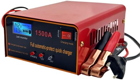 Chargeur de batterie | Chargeur de maintenance pour batteries de moto | Charge rapide Protection de sécurité Charge de maintien portable pour tracteur, camion, tondeuse à gazon, voiture