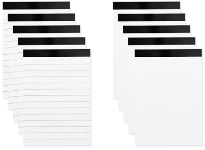 10 StückNotizblock Klein A7, Mini Notizblöcke A7, Schreibblock Liniert & Blanko, Notizzettel, To Do Listen Block, für Schule Büro Haushalt Studie Arbeit Memo Tagebuch Zettelblock(30 Blatt pro Block)