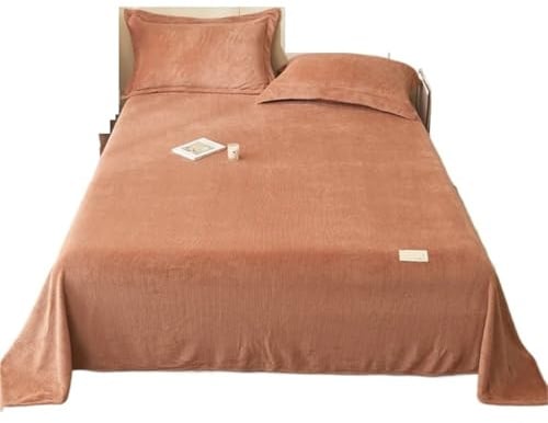 Lenzuolo singolo in velluto invernale al latte, in pile extra e coprimaterasso spesso caldo, biancheria da letto in tinta unita per letto(8,Only 2 pillowcases)
