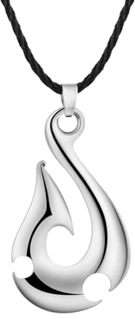 Hei Matau Halskette für Herren und Damen, Maori-Haken, Anhänger für Männer, Jungen, Neuseeländische Maori-Legende-Symbol, Fischhaken-Charm, Metallhalskette, männlicher Schmuck, Mode