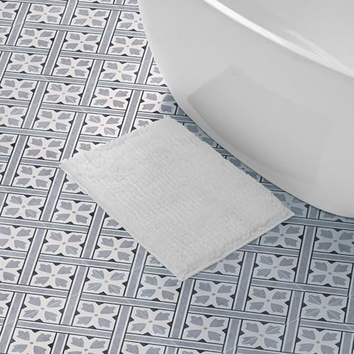 Laura Ashley Butter Chenille 17 x 24 Bath Mat, White