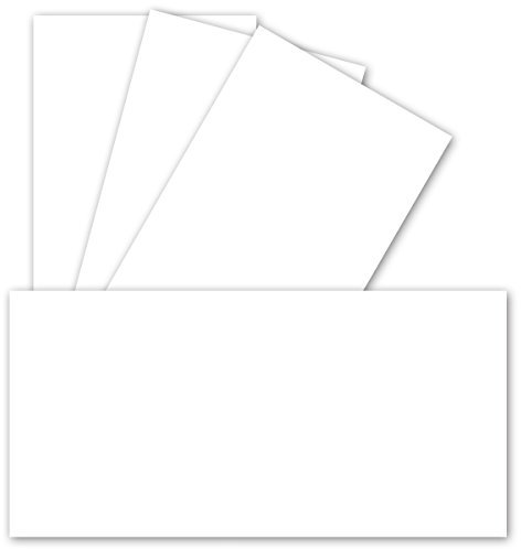 50 Einzel-Karten DIN Lang - 9,9 x 21 cm - 240 g/m² - Hochweiss - Bastelpapier - Tonkarton - Ideal zum bedrucken für Grußkarten und Einladungen