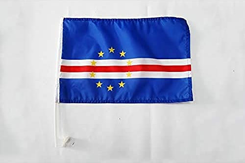AZ FLAG - Autofahne Kap Verde - 45x30 cm - Republik Cabo Verde Autoflagge 30 x 45 Cm - Auto Flaggen