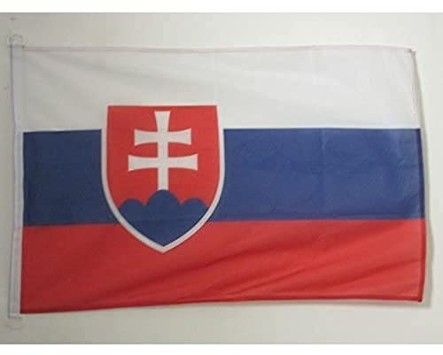 AZ FLAG - Drapeau Slovaquie - 45x30 cm - Pavillon Nautique Slovaque Spécial Bateau Et Extérieur En Maille Bloquée Avec Anneaux Plastiques Intégrés - 30g