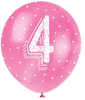 Assorted Color Number 4 Latex Balloons (30cm) Pack of 5 - Perfect for Birthdays & Special Occasions