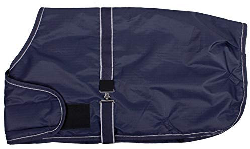 QHP Fohlen Outdoodecke 100g Füllung mit Verschluss aus Klett wächst mit (65 cm, Navy)