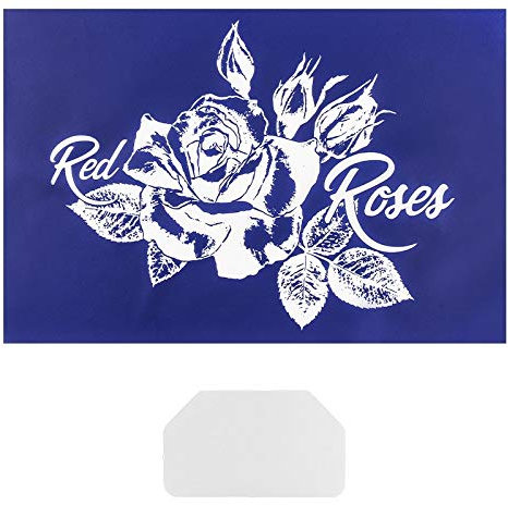 Ideen mit Herz Siebdruck-Schablone | Motiv + Schriftzug | 32,5 cm x 22,5 cm | selbstklebend | inkl. Rakel | ideal für Textil, Holz, Glas, Keramik, Papier (Rose | Red Roses)