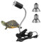 LEDGLE Lámpara de Calor para Reptil, UVA UVB, Dos Basking Iluminación de 25W y 50W, Pinza Giratoria de 360 Grados, Lámpara para Tortuga, Lagartos, Serpientes, Camaleones