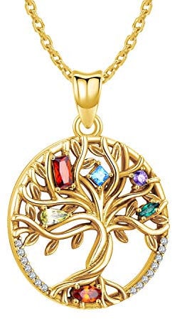 Odinstone Pendentif Arbre de Vie Femme Argent 925 Collier Arbre Or Famille Bijoux Cadeaux pour Femme Filles Maman Bijoux Mères