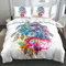 Chanyuan Traumfänger Bunt Bettbezug 135x200 cm, 2 Teilig Weiß Bettwäsche Set Hypoallergen Weich Mikrofaser Exotisch Stil Federn und Blumen Muster mit Kissenbezug 80x80 cm