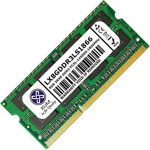 XUM 8GB Laptop Memory RAM DDR3 1866MHz PC3-149000 SODIMM Non-ECC Unbuffered Hynix IC 1.35V Dual Rank 204 Pin CL11 Notebook Laptop Memory Upgrade Module Made in the UK