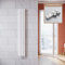 ELEGANT Vertikal Heizkörper Design Weiß 1600x236mm mit Multiblock Weiß Thermostat Röhrenheizkörper Doppellagig Badheizkörper Mittelanschluss