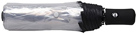 TTBD Parapluie Transparent Parapluie Automatique a Pluie pour des Femmes et des Hommes Parapluie Automatique de Pluie Parapluie Transparent de Style Pliant Coupe-Vent Compact, Bordure Noire