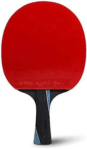 Tischtennisschläger Tischtennisfledermaus mit -Kohlefaser-Technologie für erhöhte Steuerung, Spin & Power Performance-Level Ping Pong Bat mit Premium Protector ZSMFCD (Size : Short Handle)