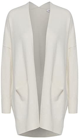 ICHI IHALPA CA7 Damen Lange Strickjacke Feinstrick Cardigan Longstrickjacke Strickcardigan Regular-Fit, Größe:M/L, Farbe:Birch (130905)