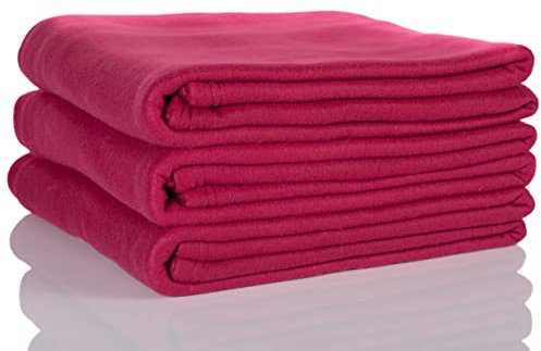 Glart Oeko-Tex Fleecedecken 3er Set, bordeaux, 130x160 cm, über 200 g/m². Ideal als Sofadecke, Kuschel- oder Picknick-Decke. Perfekter Sofaüberwurf Marke: Glart