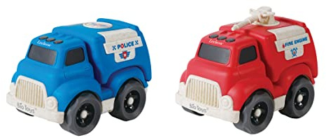Lexibook Kleinwagen-Set aus biologisch abbaubarem Biokunststoff Polizei und Feuerwehr für Kinder - BIOC05