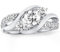 Molioaki Verlobungsring Damen 9 Karat (375) Ring Gold Damen Diamantring Brillantschliff 5A Zirkonia Ring 7/8kt Weißgold mit CZ-52