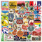 LYLSDSB 100 Stück Vinyl-Reisekarte, Vintage-Retro-Exquisit, Multicolor, Wasserdicht, Cartoon, Wiederverwendbar, für Laptop, Auto, Koffer, Motorrad, Skateboard, flache Gegenstände