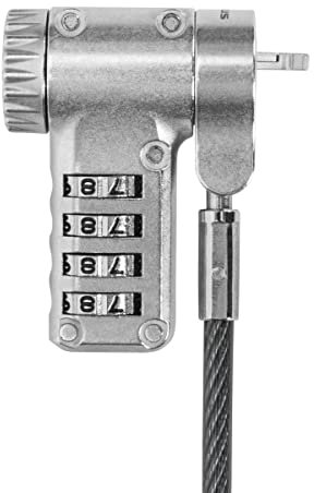 Targus DEFCON Ultimate Universal Serialized Combination Cable Lock, Kombinationsschloss mit anpassbarem Schlosskopf, Kabelschloss für Laptops/Notebooks, Kensington T-Lock, Nano, Noble Wedgelock